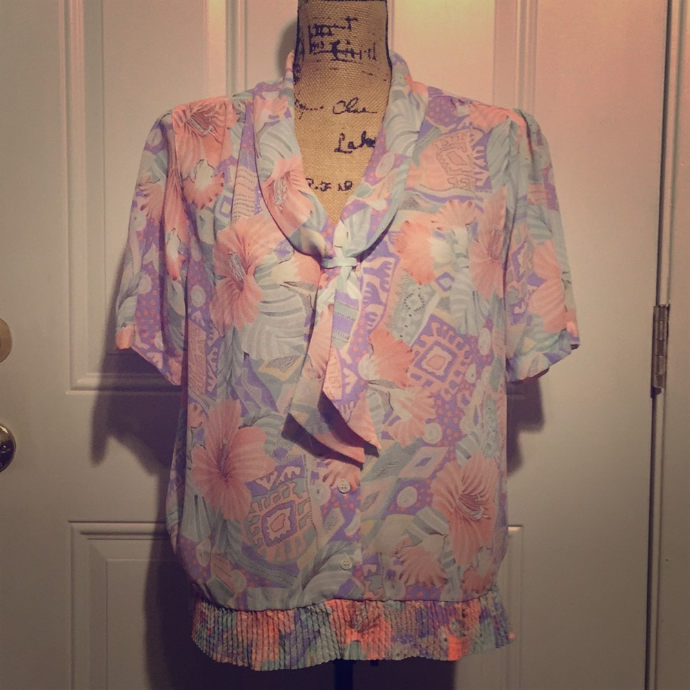 Vintage Alfred Dunner floral Blouse 12 Petite